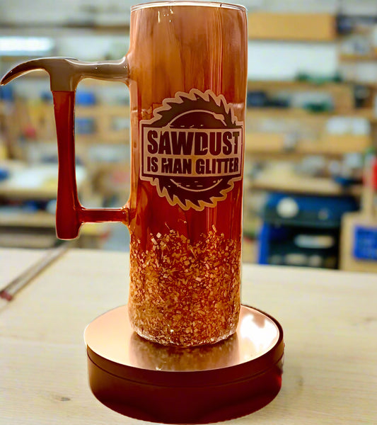 Sawdust Tumbler with Hammer Handle
