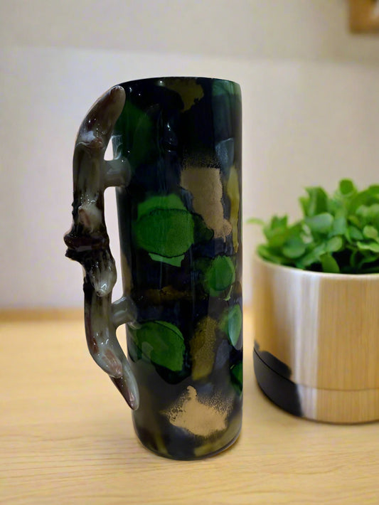 Ink Drop Camo Tumbler with Antler Handle